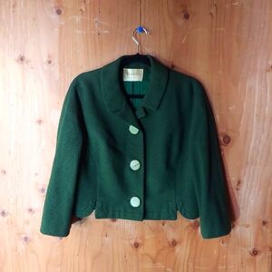 Frank Gallant New York Blach's Birmingham Vintage Green Lined Cropped Jacket